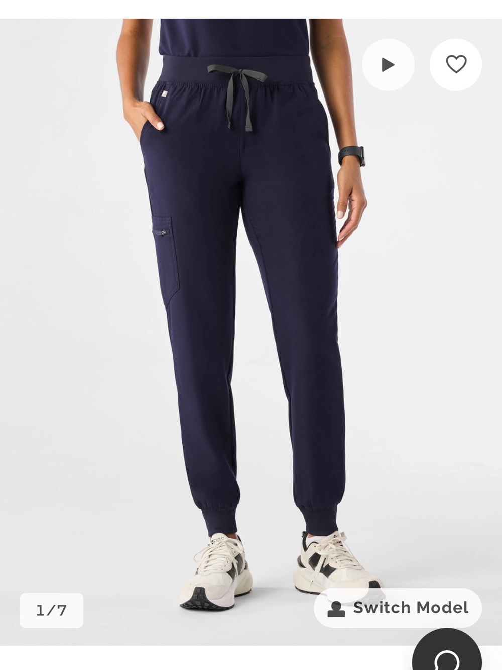 Figs Navy Drawstring Cargo Joggers